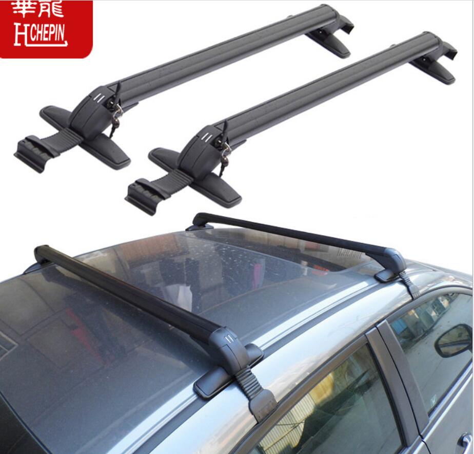 汽车行李架行李箱包固定横杆轿车越野车通用铝合金带锁无损车顶架