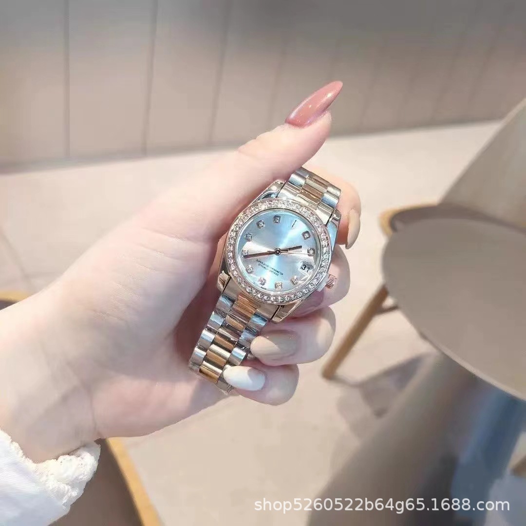 Lao Jia 31mm Log Series Automatic Mechanical Fashion Women's Wear Diamond-Embedded Watch Fine Steel Case Sapphire Glass