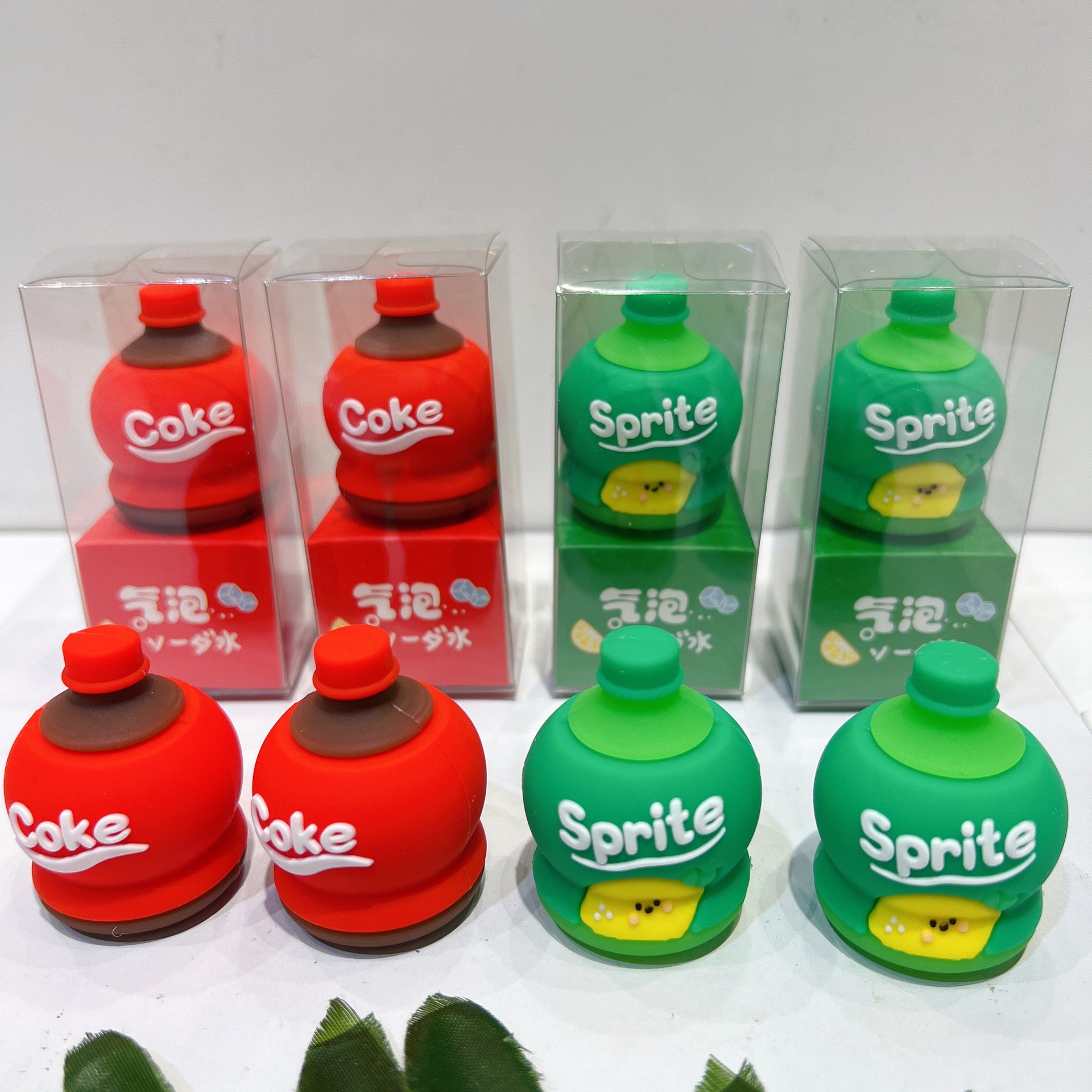 Korean Style Creative Cola Shape Pen Planer Cute Silicone Sprite Drink Soda Pencil Sharpener Cola Hamburger Pencil Shapper