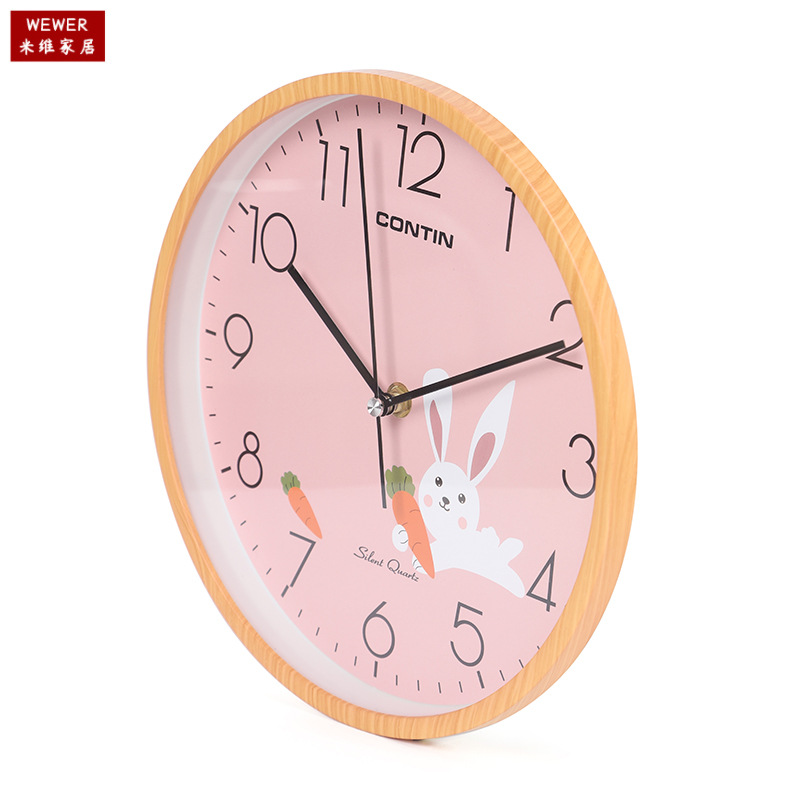 Kangtian Contin Cartoon Pendulum Clock Wall Clock Young Fashion Mute Wholesale Home Living Room Bedroom in Stock Wholesale