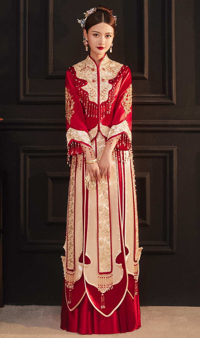 珠绣秀禾服2021新款结婚新娘礼服女婚纱中式嫁衣中国风秀和服重工