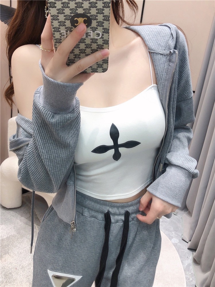 油画少女吊带背心莫代尔螺纹棉吊带背心隐形带纯棉美背裹胸抹胸女