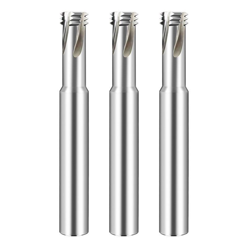 65度三牙螺纹铣刀三齿铝专用钨钢合金铣牙刀cnc数控刀具m23456810