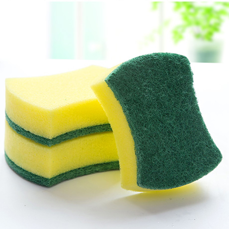 Spong Mop Double-Sided Sponge Wipe Dishcloth Cleaning Decontamination Scouring Pad Rag Kitchen Dish Towel Brush Pot Brush Bowl