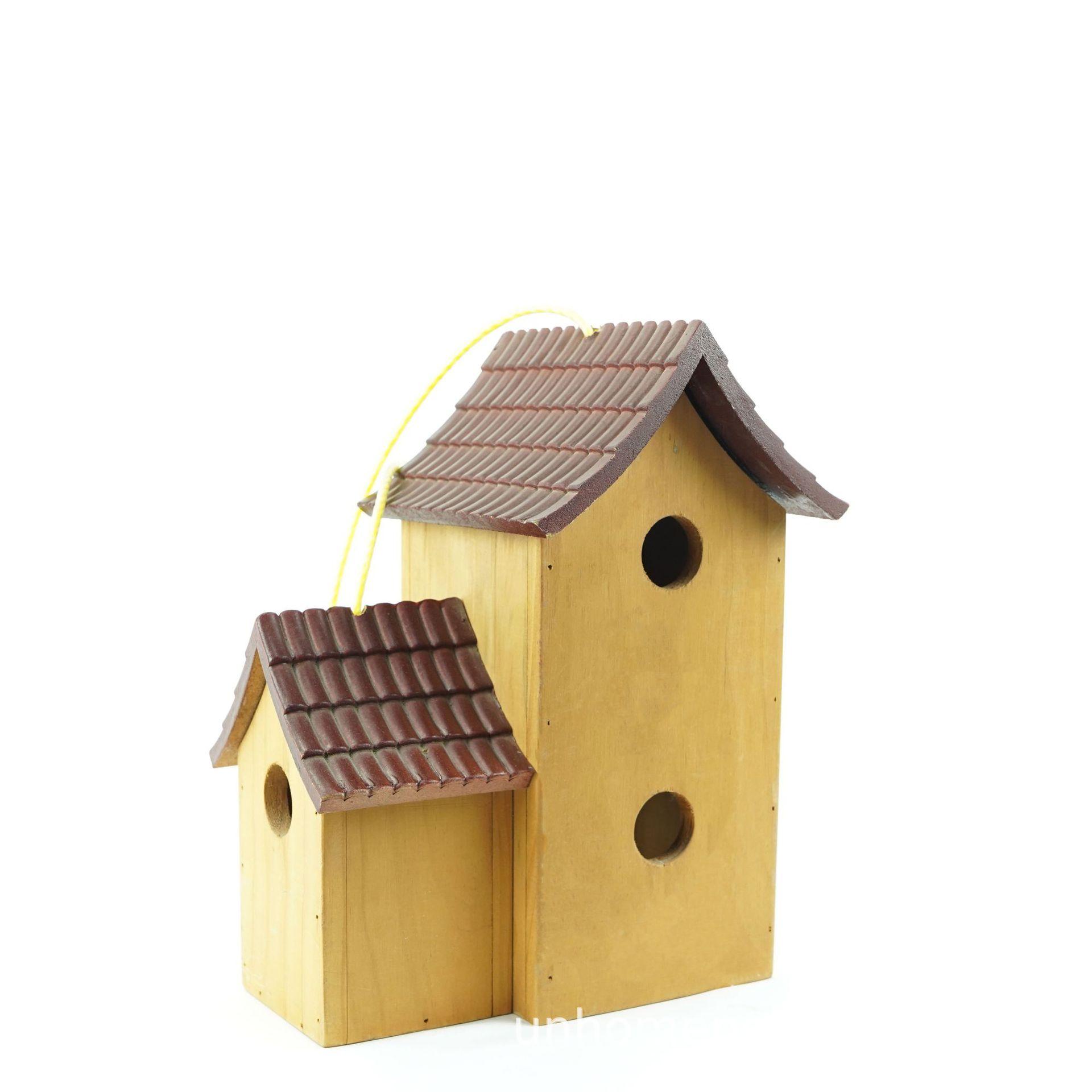 创意外贸木制鸟房子繁殖箱挂鸟窝保暖鸟笼装饰野外鸟屋