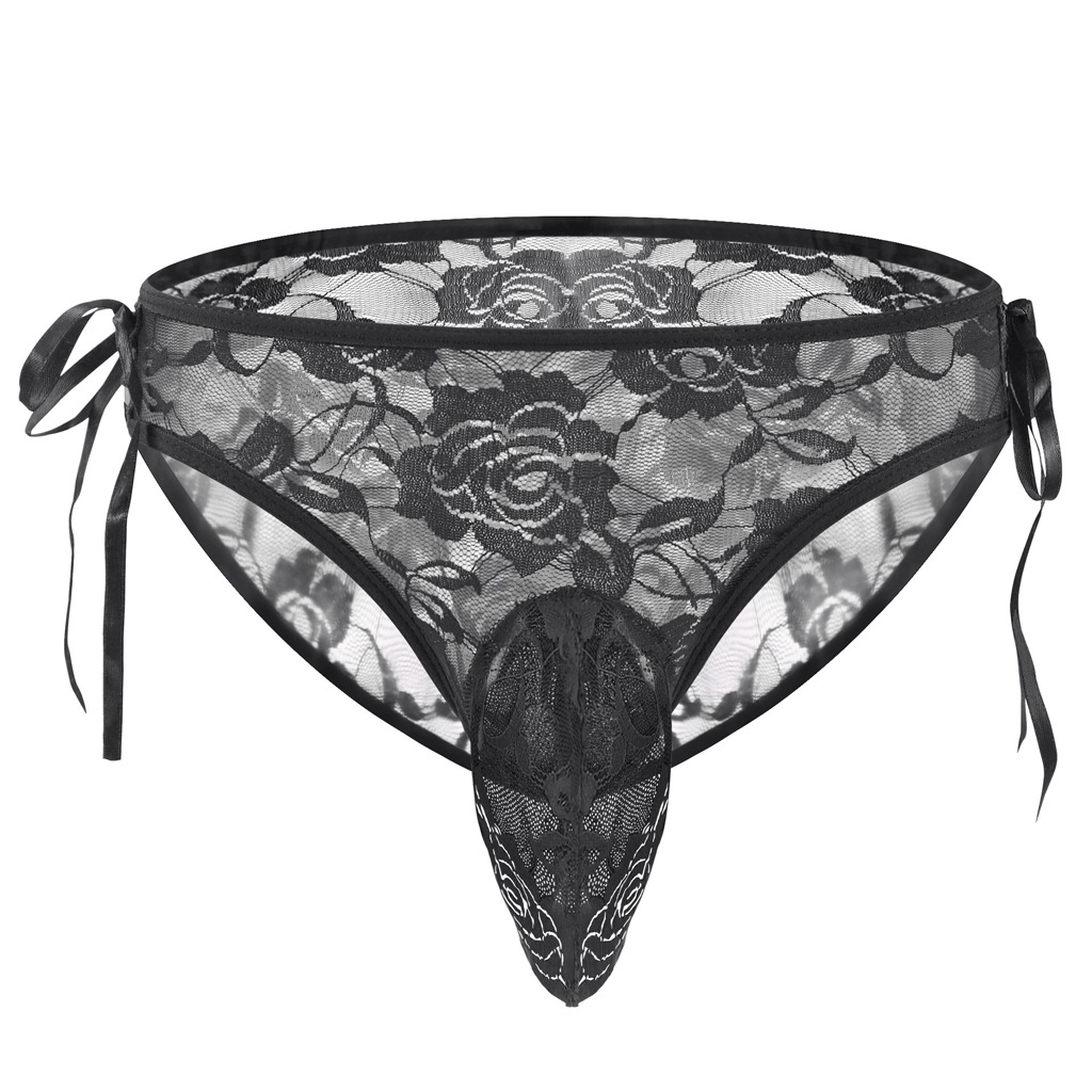 tzy1036s男士男式情趣内衣内裤批发蕾丝侧绑绳三角裤-阿里巴巴