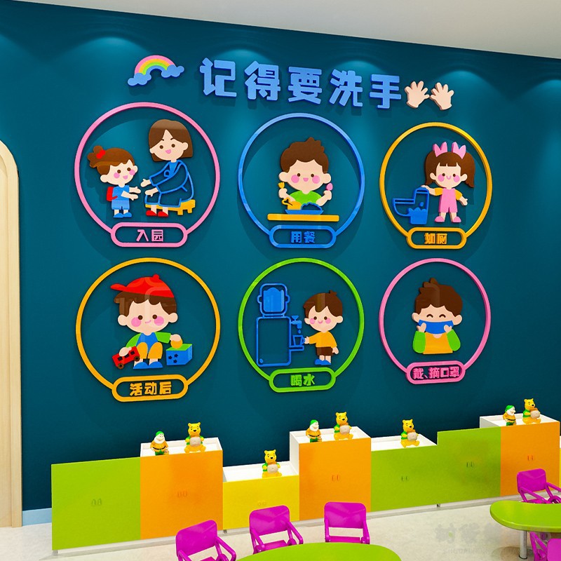 幼儿园文明礼仪墙贴画教室环创主题墙装饰班级走廊楼梯文化墙布置