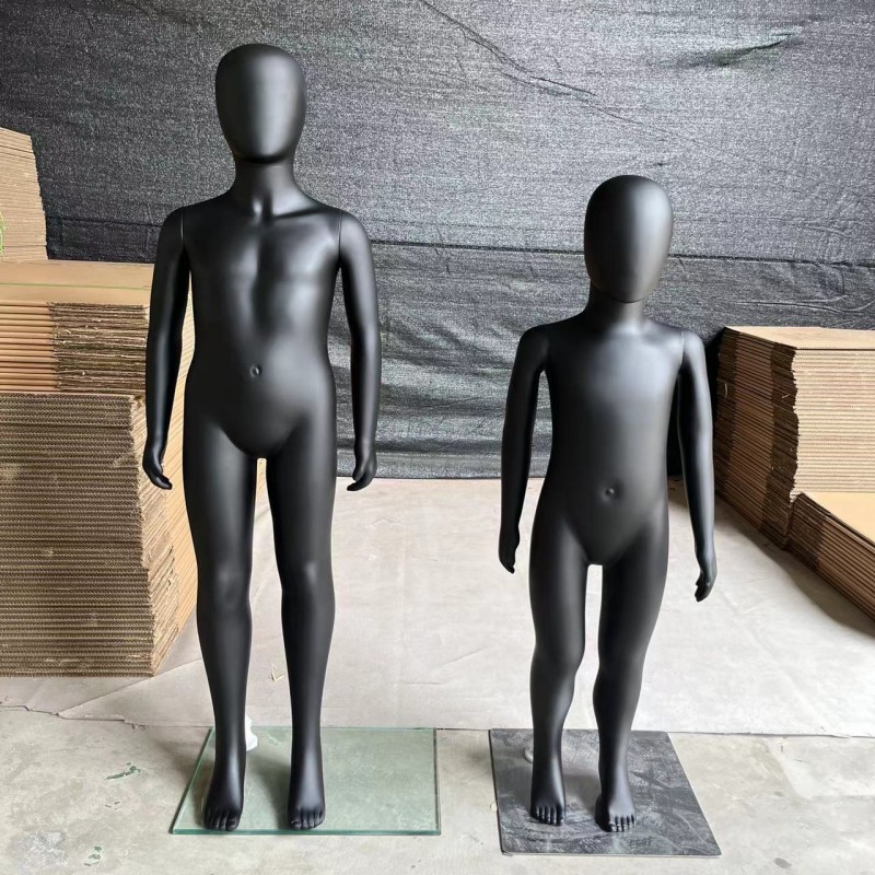 肤黑儿童人体模特展示道具小孩塑料模特服装橱窗展示架110cm