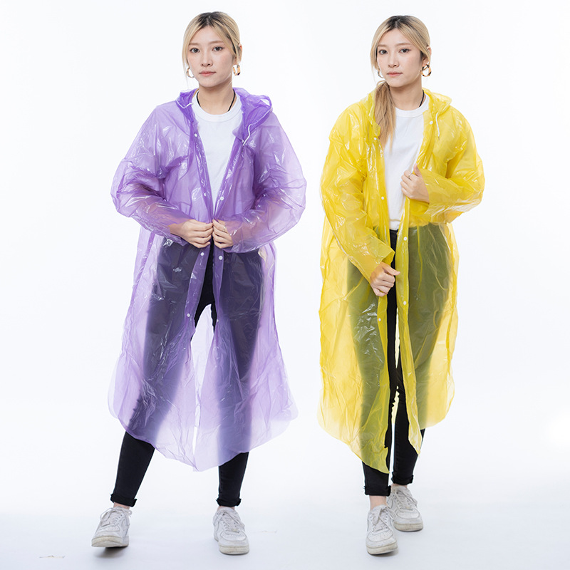 Disposable Poncho for Outdoor Rafting in Tourist Attractions Adult Lengthened Thickened One-Piece Disposable Raincoat