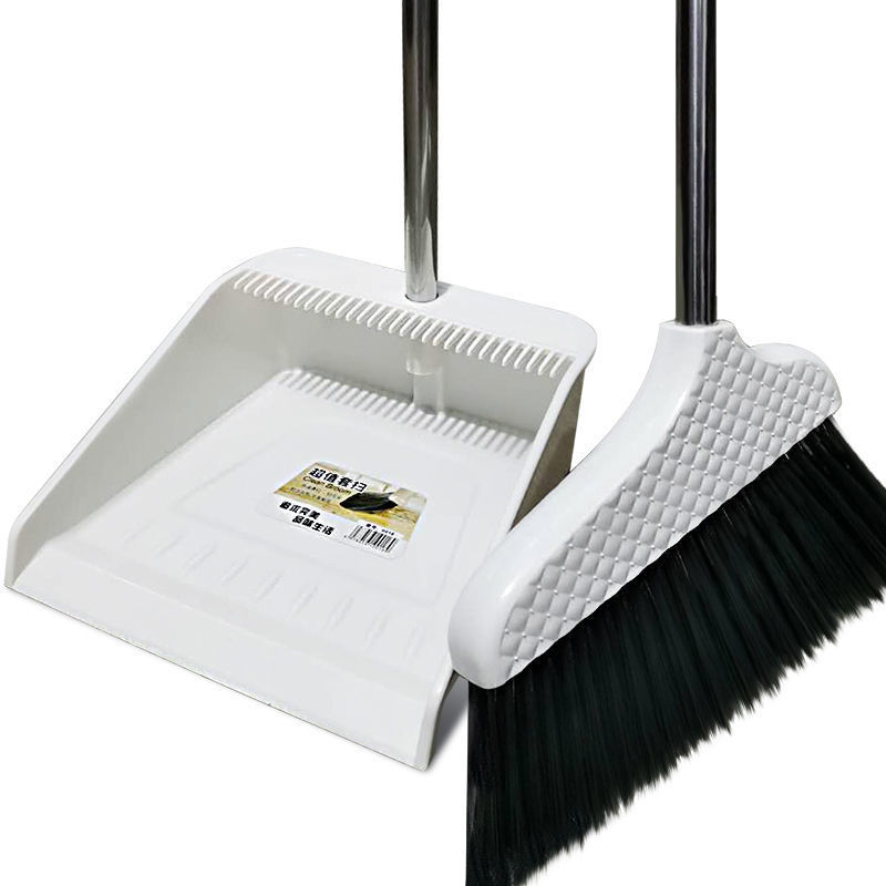 Broom Dustpan Set Household Soft Wool Belt Scraping Tooth Thickened Large Lengthened Handle Seamless Fit Windproof Soft Fur Broom