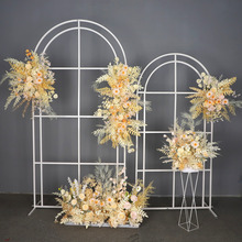 新款婚庆铁艺拱门舞台屏风婚礼布置装饰迎宾区摆件橱窗花架道具