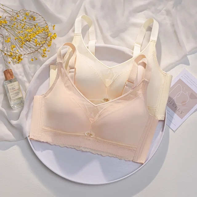 婷婷269#艾草温变薄b杯36-38内衣聚拢收副乳四排扣文胸批发尾货