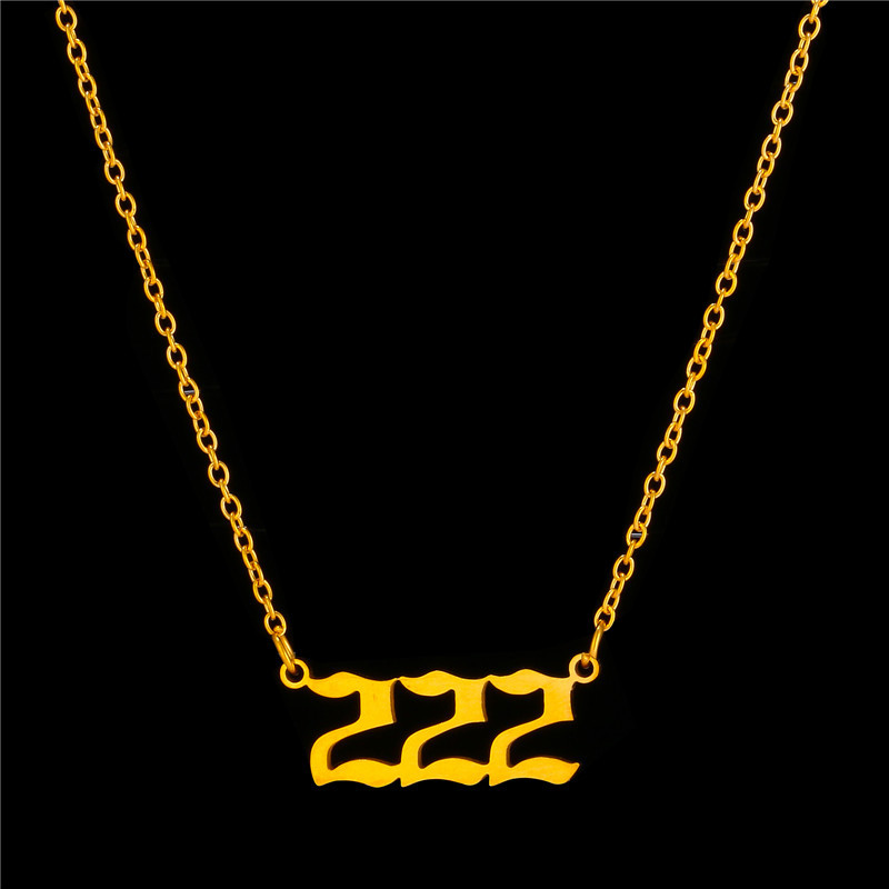 2021亚马逊热卖爆款天使数字吊坠项链 编号000-999不锈钢数字项链