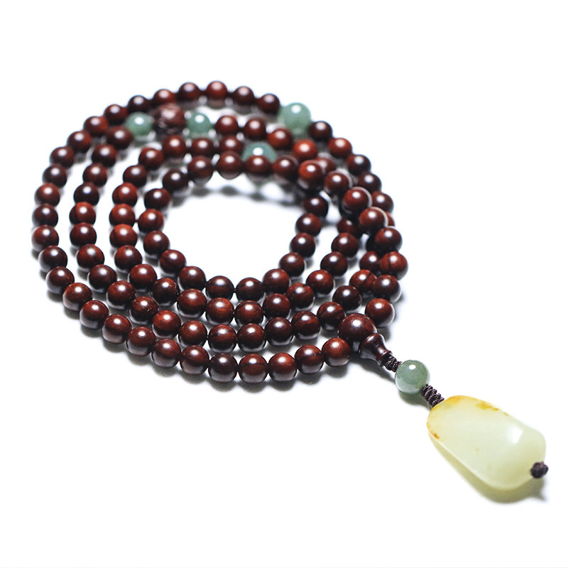 Wholesale Pterocarpus Santalinus 108 6mm Rosary Bracelet Bracelets Hotian Jade Pendant All-Match Ornament Buddha Beads