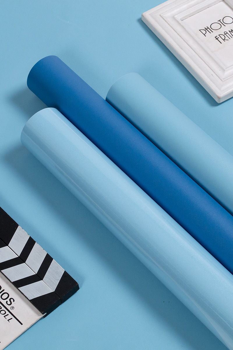 蓝色贴纸墙纸自粘10米湖蓝天蓝纯色幼儿园即时防水防潮背景墙壁纸