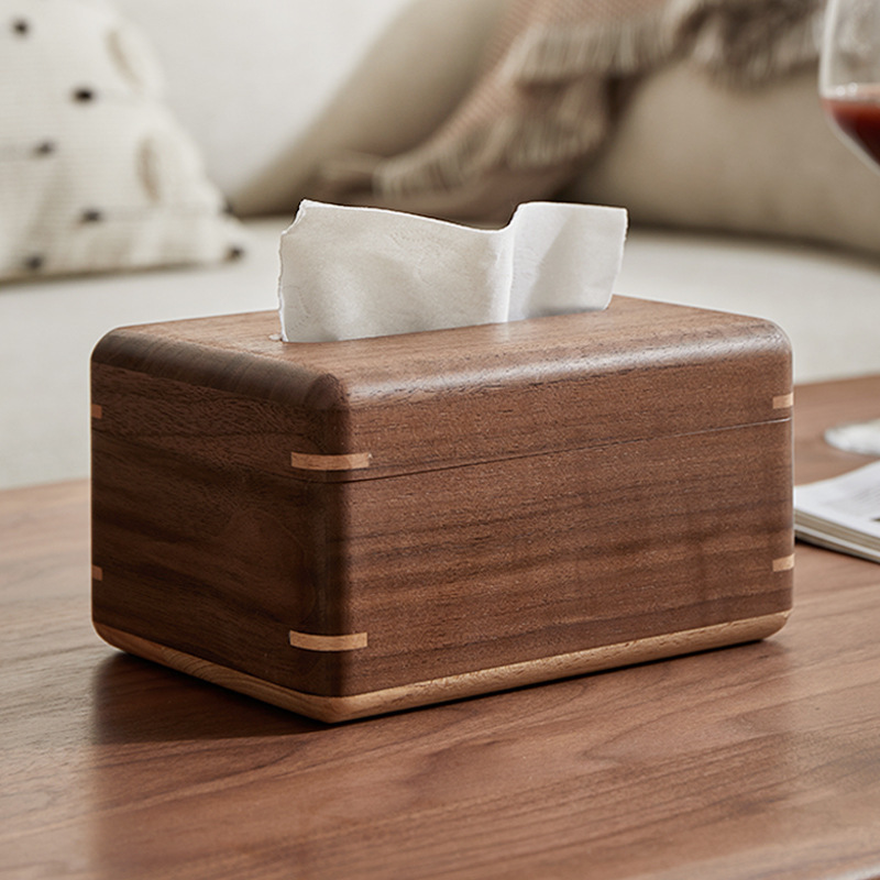 Black Walnut Tissue Box Living Room Dining Table in Dining Room Coffee Table Tissue Box Solid Wood Tissue Box Tissue Box Napkin Carton