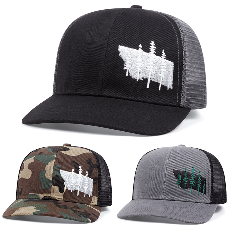 factory wholesale new embroidered five tree baseball hat four seasons all-matching sun hat peaked cap