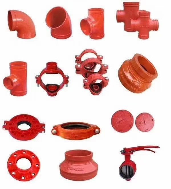 消防工程沟槽管件 转换法兰 卡箍连接件 沟槽弯头三通变径