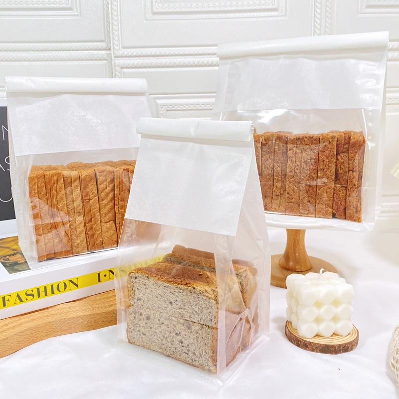 Toast Bag Bread Bag Gilding Iron Wire Curling Packing Bag Croissant Fried Glutinous Rice Cake Stuffed with Bean Paste Packing Bag Slice Toast Packing Bag