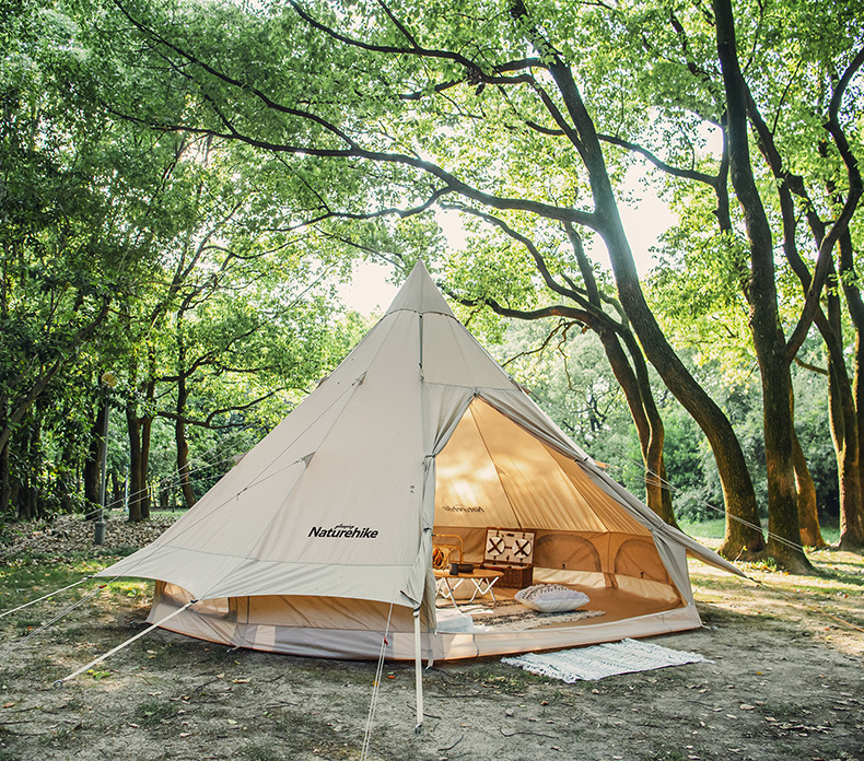 naturehike挪客户外印第安户外露营棉布金字塔大帐篷-朗12.