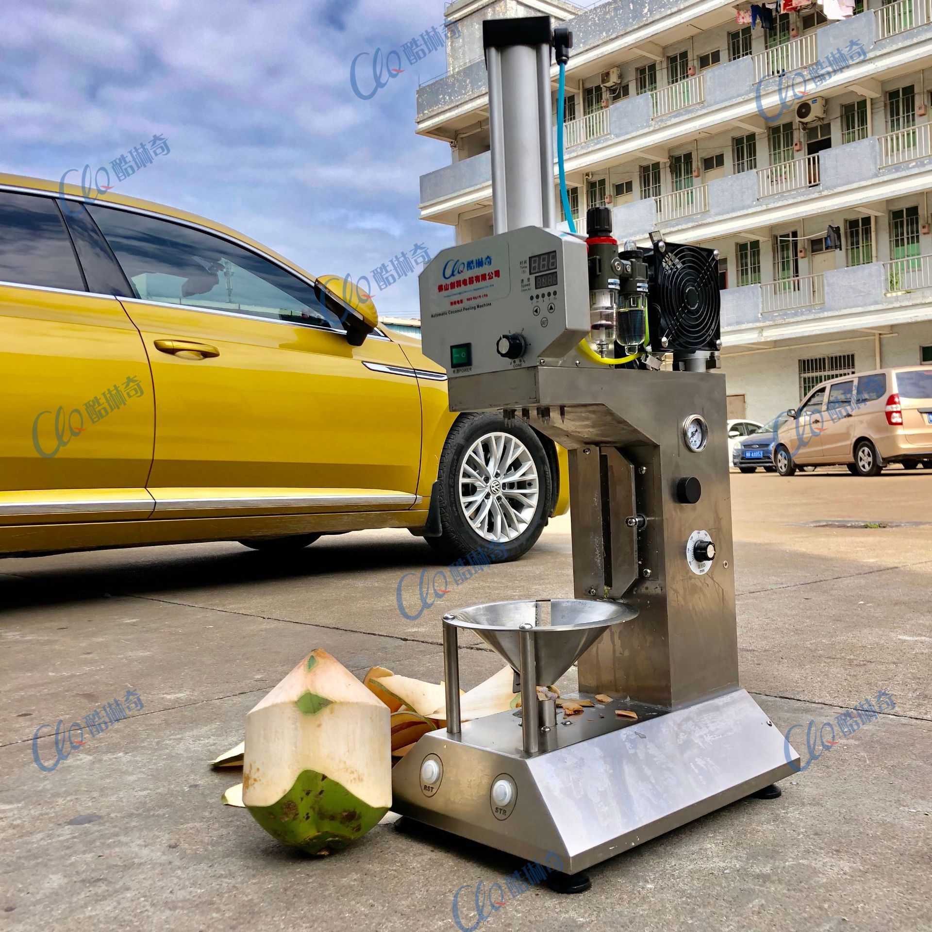 m新加坡嫩削皮设备青皮椰子去皮削锥机旅游景点椰青去皮机设备