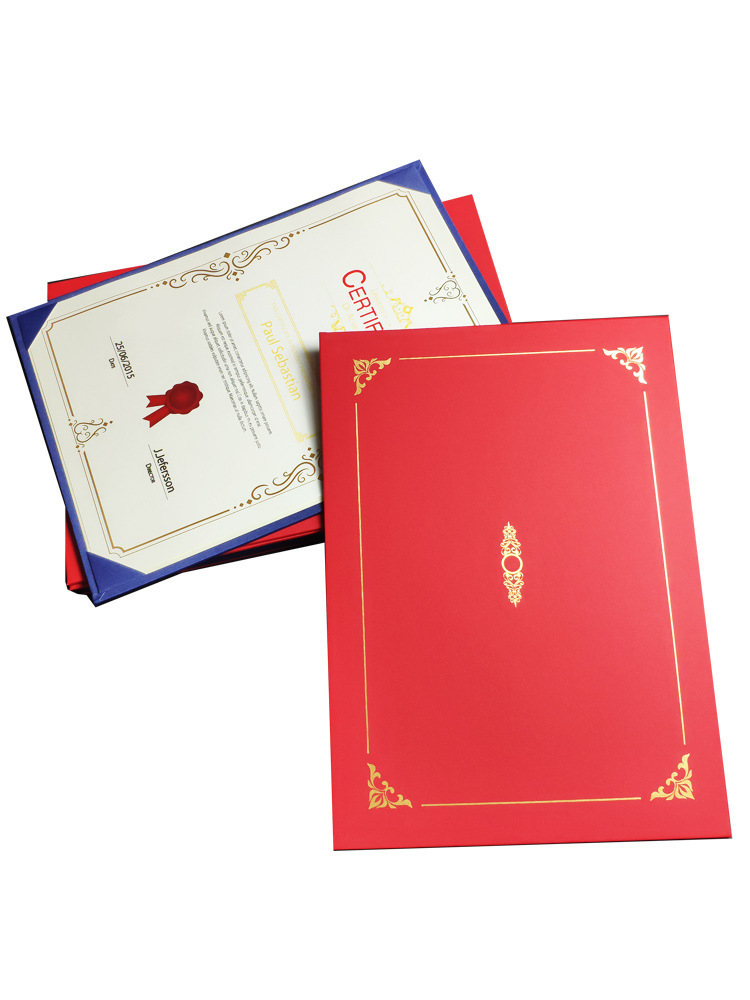 证书壳奖状外套 a4单面硬纸版欧式花边 聘书签约文件夹