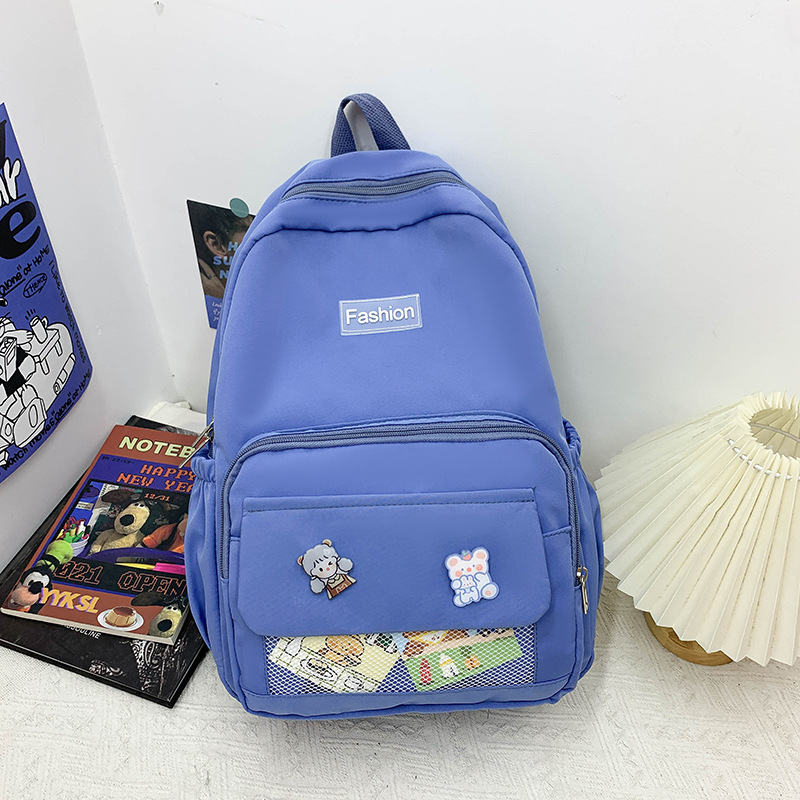 Trendy 2023 New Schoolbag Female Junior High School Student Ins Backpack Cute Fashion Simple Travel Backpack Wholesale