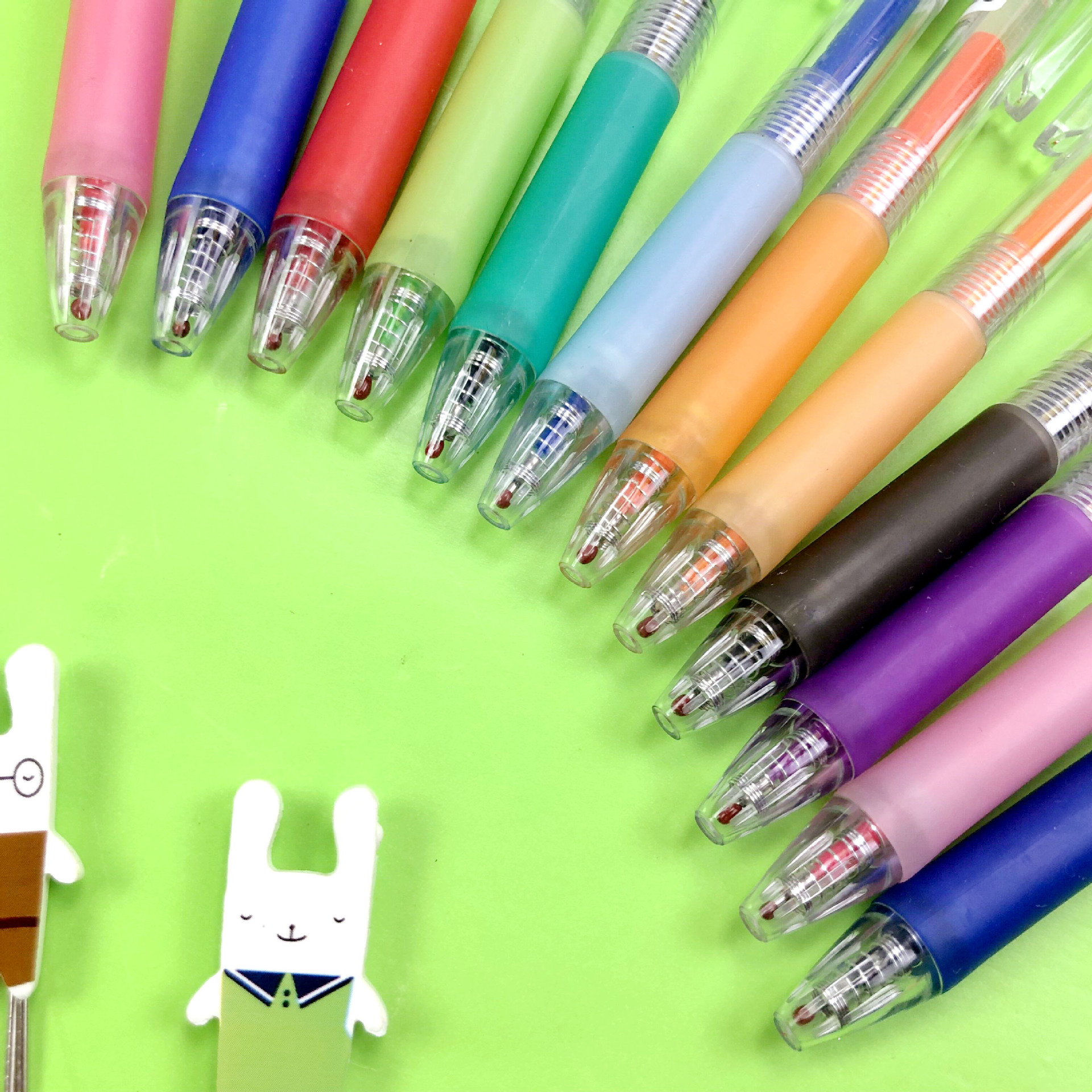 百通12色按压缤纷果汁笔学生笔记中性笔0.5mm按动式手帐彩色水笔