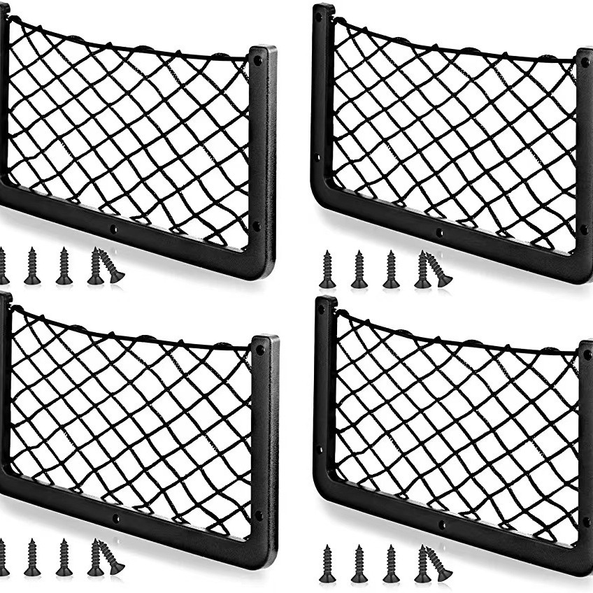 跨境汽车储物网兜杂物收纳袋中大巴改装房车礼堂座椅置物网兜批发