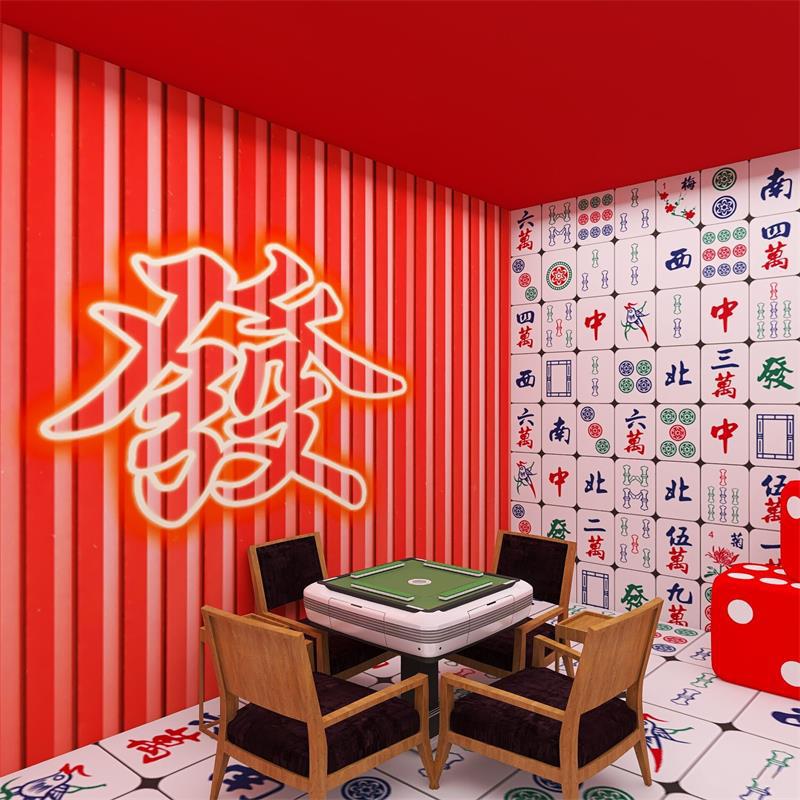 3d立体铁皮集装箱墙纸工业风网红麻将馆壁纸港式火锅店墙布国潮风