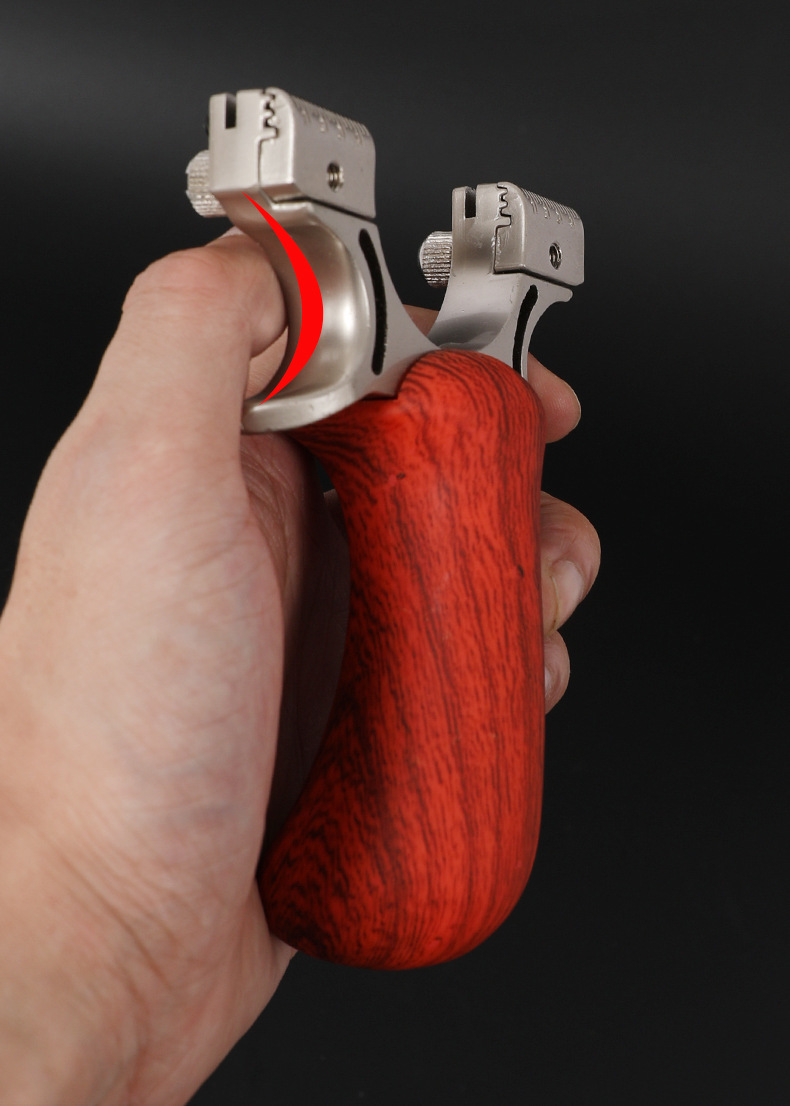 弹弓合金钢追龙扁皮筋射弹钢珠激光喵宽皮弹弓器架子户外竞技木工