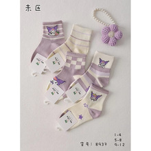 儿童袜子秋季新款儿童中筒袜中大童宝宝袜子卡通可爱女童袜子