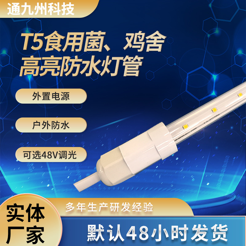 T5LED防水灯管养殖场照明养猪场养鸡鸭场48V食用菌灯防尘批发蓝光