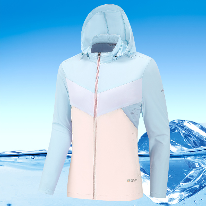 Manufacturer Customized Ice Silk Sun Protection Clothing Female Thin Jacket for Summer Breathable Cool Feeling Sports Sun-Protective Clothing Male Logo Sticker