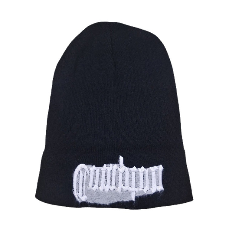 Cross-Border Compton Three-Dimensional Embroidery Knitted Hat Woolen Cap Women's Hip Hop Autumn Winter Hat Winter Beanie Hat Men's Warm Hat