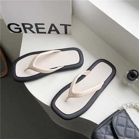 Flip Flops Women's Summer Fashion Flip-Flop Slippers Men's Non-Slip Couple Flat Sandals Outdoor Beach Shoes Korean Fashion