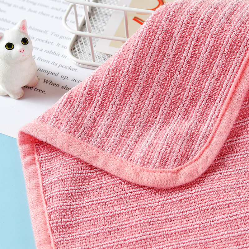 Simple Striped Soft Hand Towel Cute Animal Cotton Hanging Hand Towel Kitchen Absorbent Quick-Drying Hand Towel