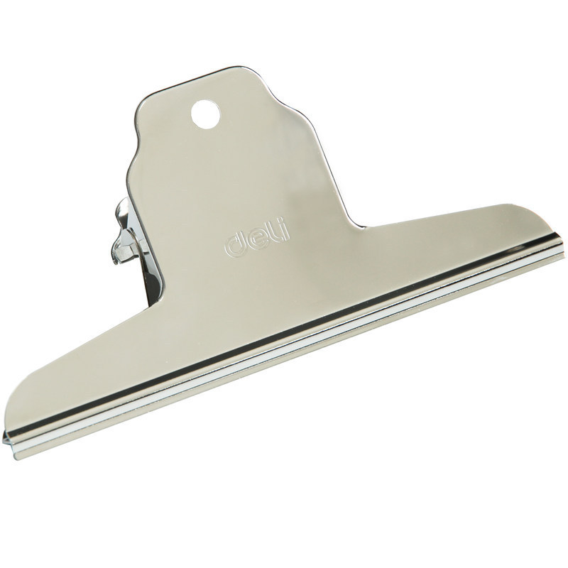 得力9532山形铁票夹票据夹子 不锈钢画板夹资料夹3个装一袋-阿里巴巴