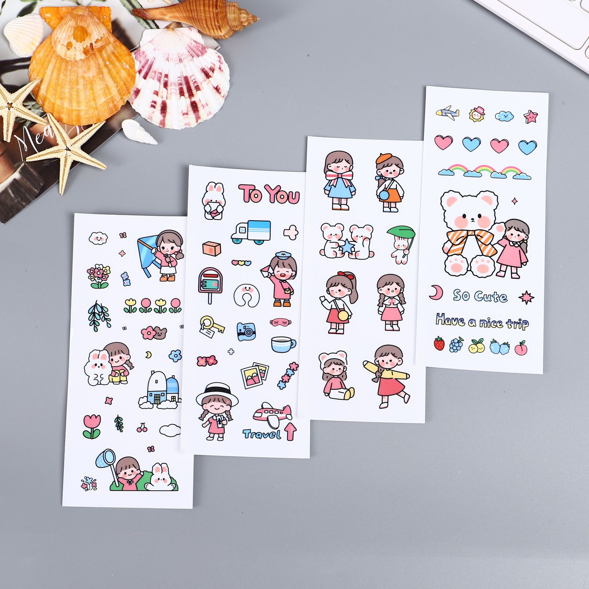 批发卡通异形透明pvc不干胶明星应援diy彩色贴画创意人物造型贴纸