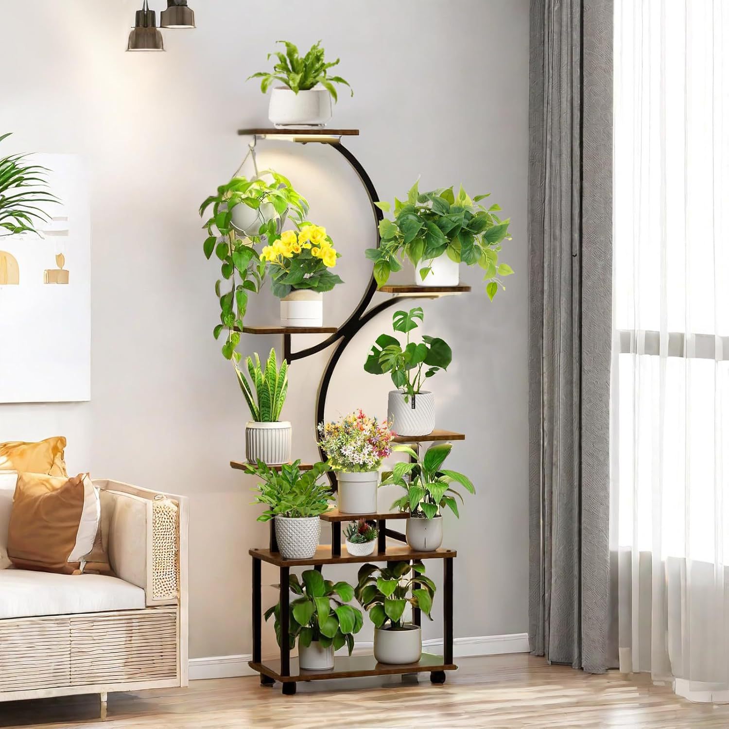 亚马逊室内花架落地式置物架拼接花架子多层花盆架子装饰置物架