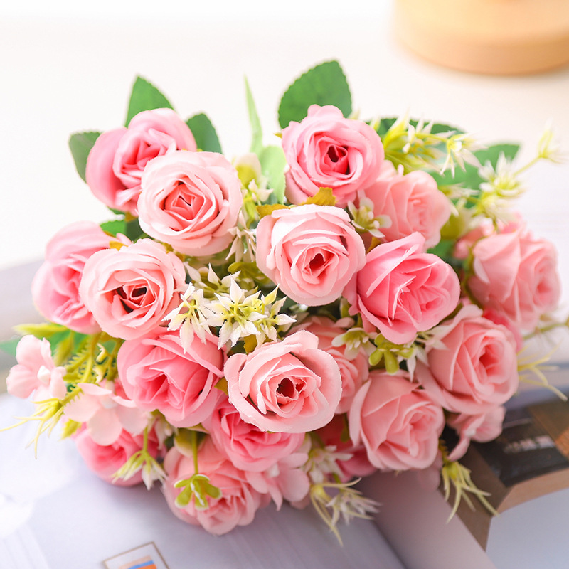 Simulation 10 Roses Korean-Style Bouquet Fragrant Concubine Rose Artificial Flower Home Wedding Rose Bouquet Decorative Flower