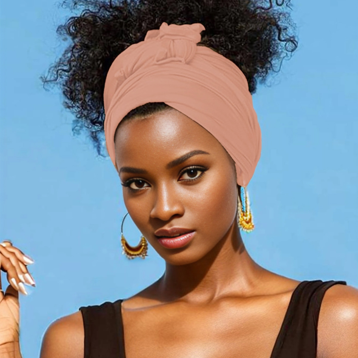 Cross-Border Pure Color Rayon Jersey Women's Scarf Elastic Mercerized Cotton Modal Comfortable Soft Jersey Headscarf