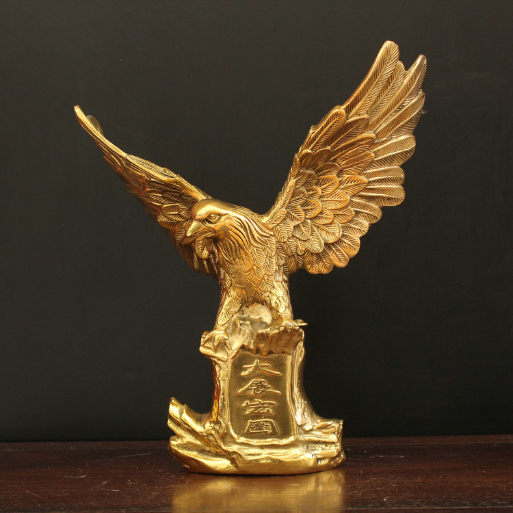 纯铜大展宏图鹰摆件拼搏鹰大鹏展翅雄鹰家居客厅办公室装饰工艺品