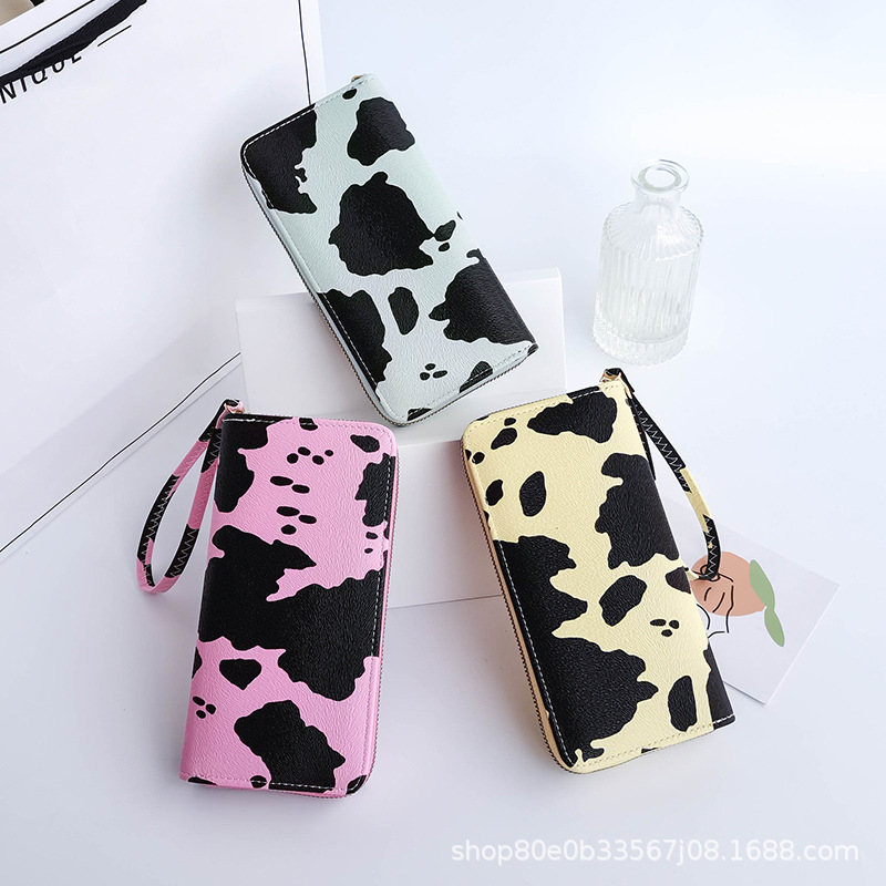 Cows Pattern Clutch New Women Bags2021 Foreign Trade Tri-Fold Bag Wholesale Korean Style Clutch Purse Women