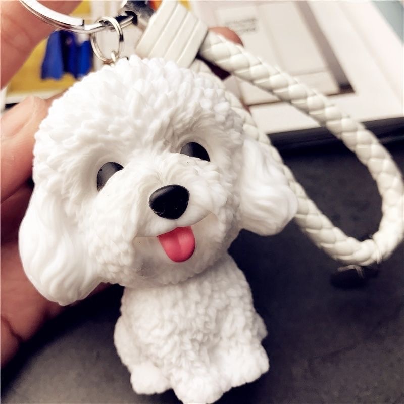 哈士奇小狗钥匙扣铃铛挂件韩国可爱钥匙链圈绳二哈狗创意礼物男女