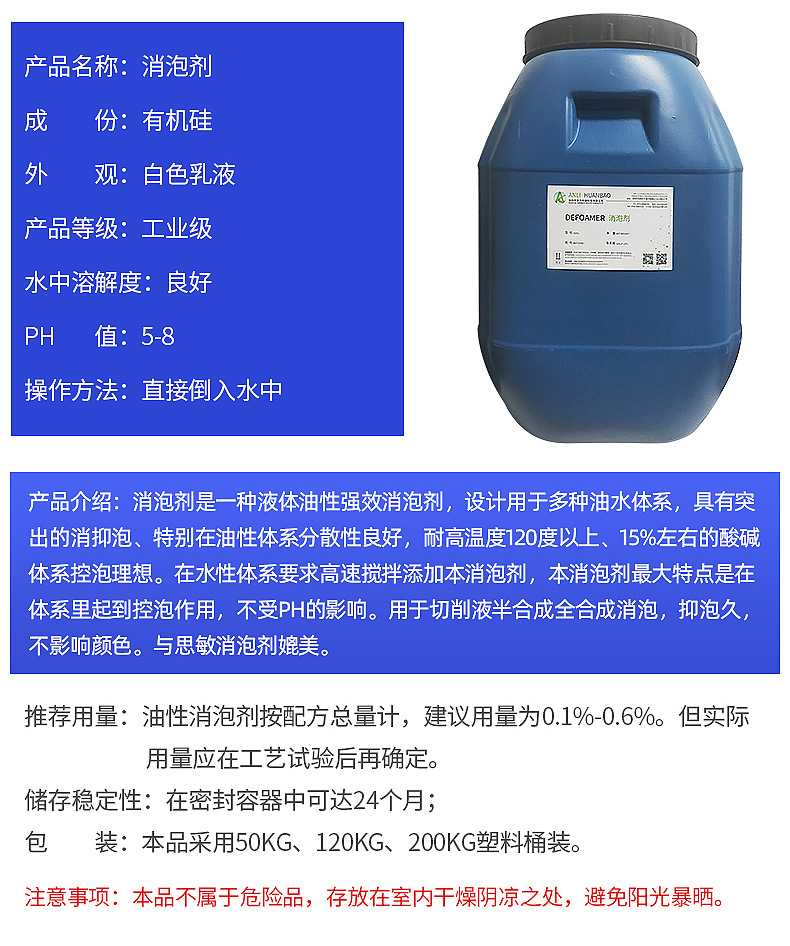 商品描述产品名称消泡剂是否危险化学品否参考用量0.1~0.