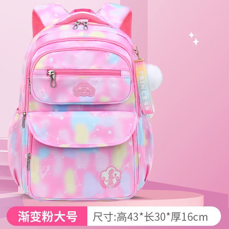 Factory One Piece Dropshipping Schoolbag Primary School Student Female Grade 1-3-6 Children's Schoolbag Wholesale Backpack Burden Reduction Spine Protection 2