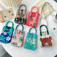 纽扣针织迷你可爱卡通手机包包包女韩版百搭小众设计斜挎包手拎包