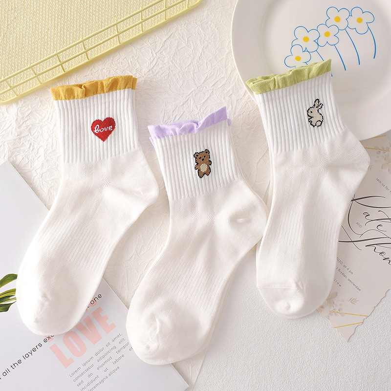 Wholesale Lace Socks Children Tube Socks Spring and Summer Thin Ins Trendy Korean All-Match and Cute Japanese Style Students Long Socks