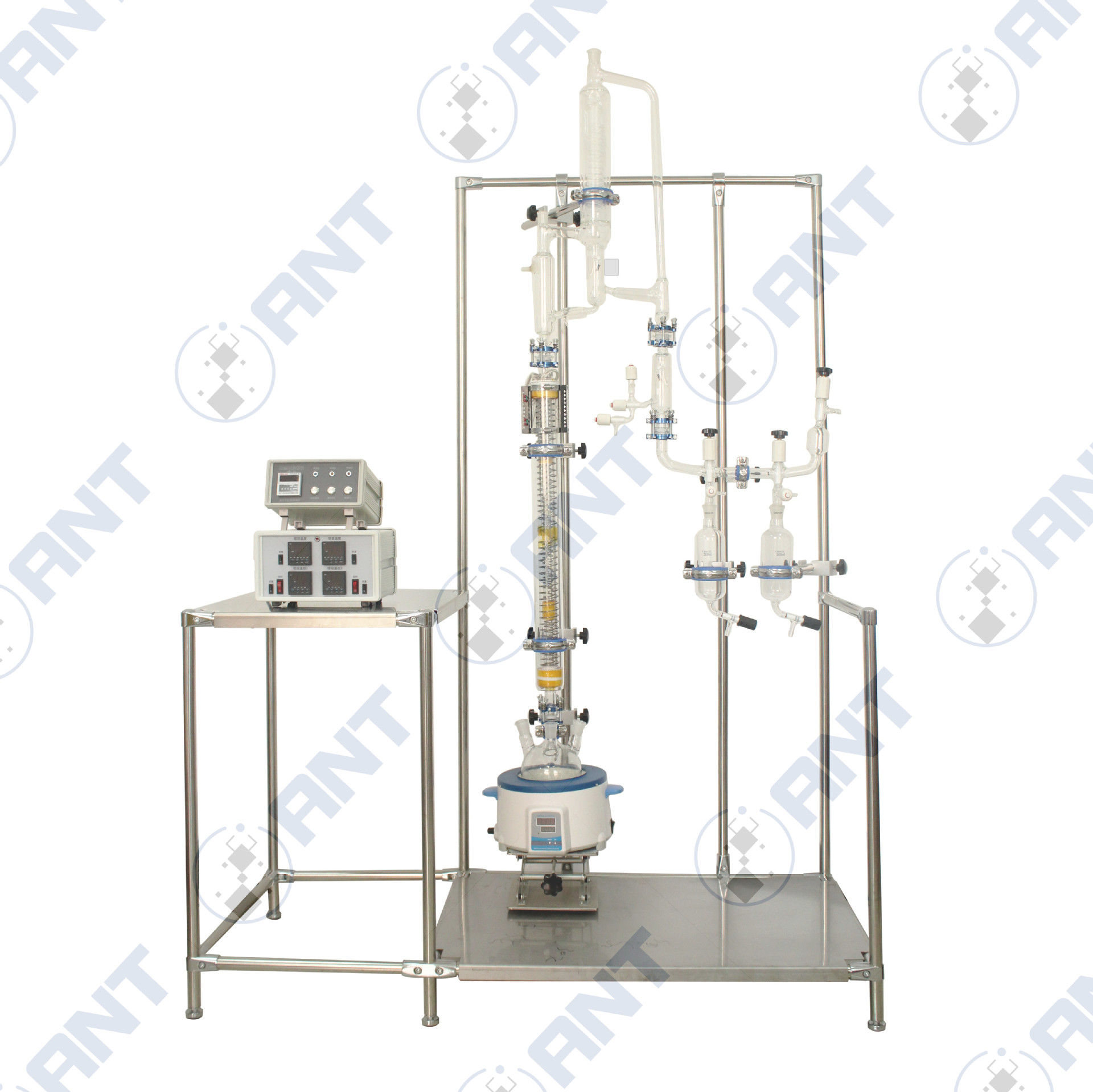 【可定制】球口实验室精馏装置小试提纯精馏塔/柱精馏头回流-阿里巴巴